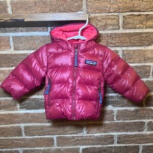 Patagonia Infant Baby 3-6 Months Hi-Loft Red Puffer Jacket Winter Coat Down Fill